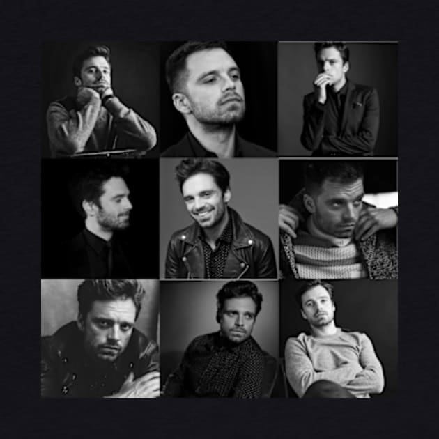 Sebastian Stan - Collage black and white Leo zodiac by Athira-A